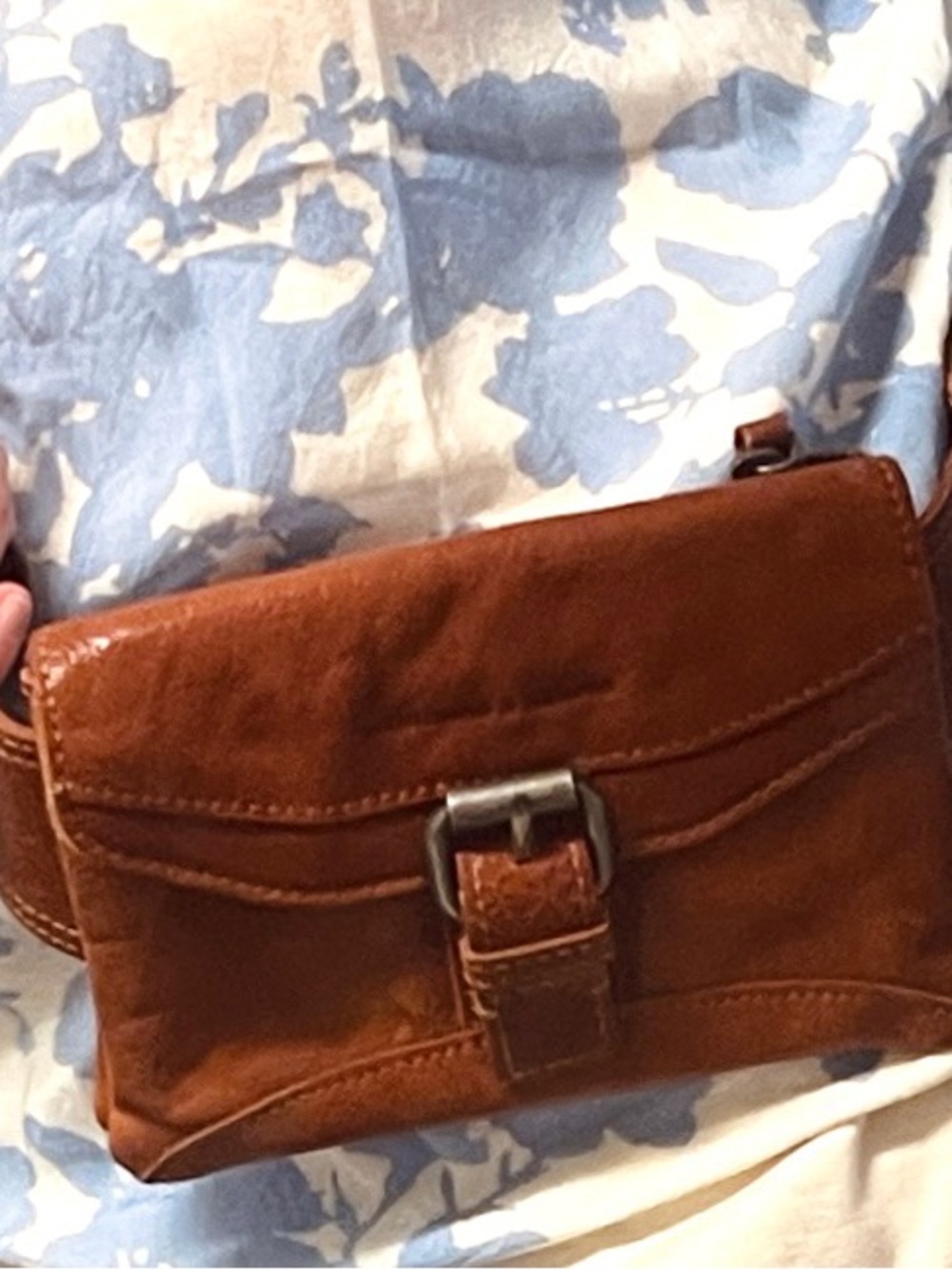 Faux Leather Belt Bag in Cognac Brown - Picture 5 of 10